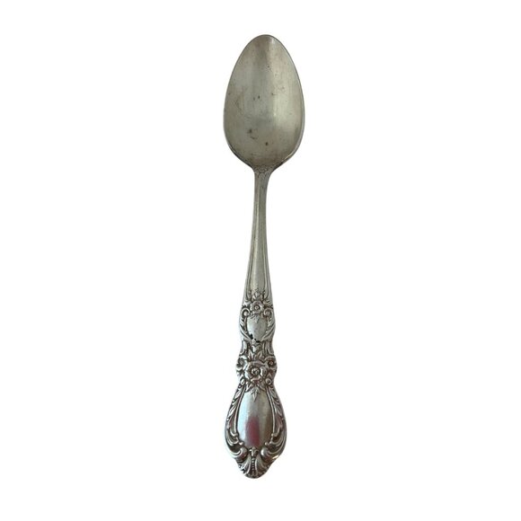 1847 Rogers Bros Heritage Silver-Plated Ornate Teaspoon With Floral Handle Desig - Picture 1 of 6